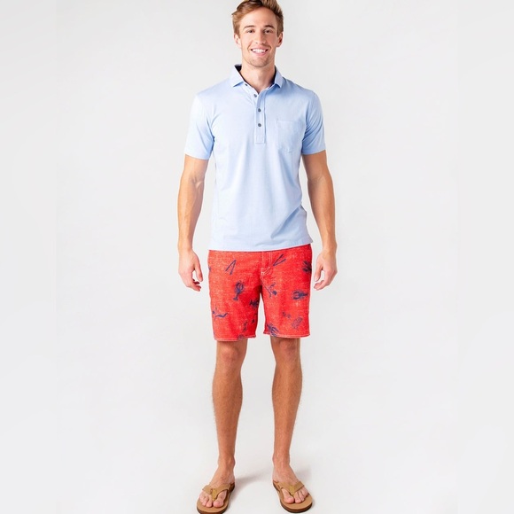 Johnnie-O Brisbane Malibu Red Swim Trunks board shorts Men’s M - Picture 5 of 12